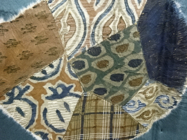 JAPANESE KIMONO / ANTIQUE MENS HAORI / SILK / SHIBORI / TSUMUGI / MT. FUJI (lining)